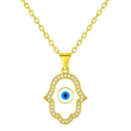 18K Gold Plated Protective Hamsa Symbol Necklace